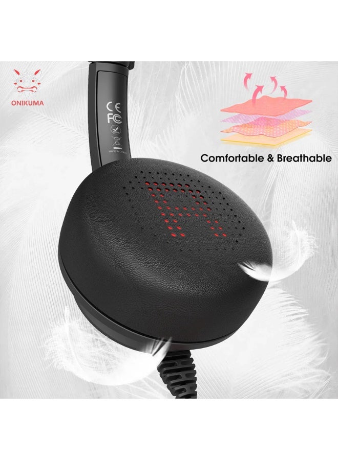 onikuma X37 Professional Wired Computer Headset with Noise Cancelling Microphone, HD Clear Audio, Adjustable Metal Headband and Comfortable Over-Ear Design with USB & Type-C Connectivity for Call Center and Office Use -Black - Image 5